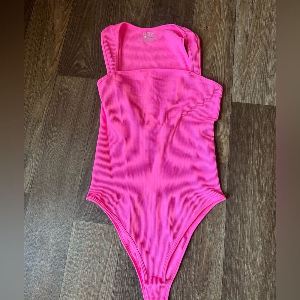 OQQ Pink Bodysuit NWOT